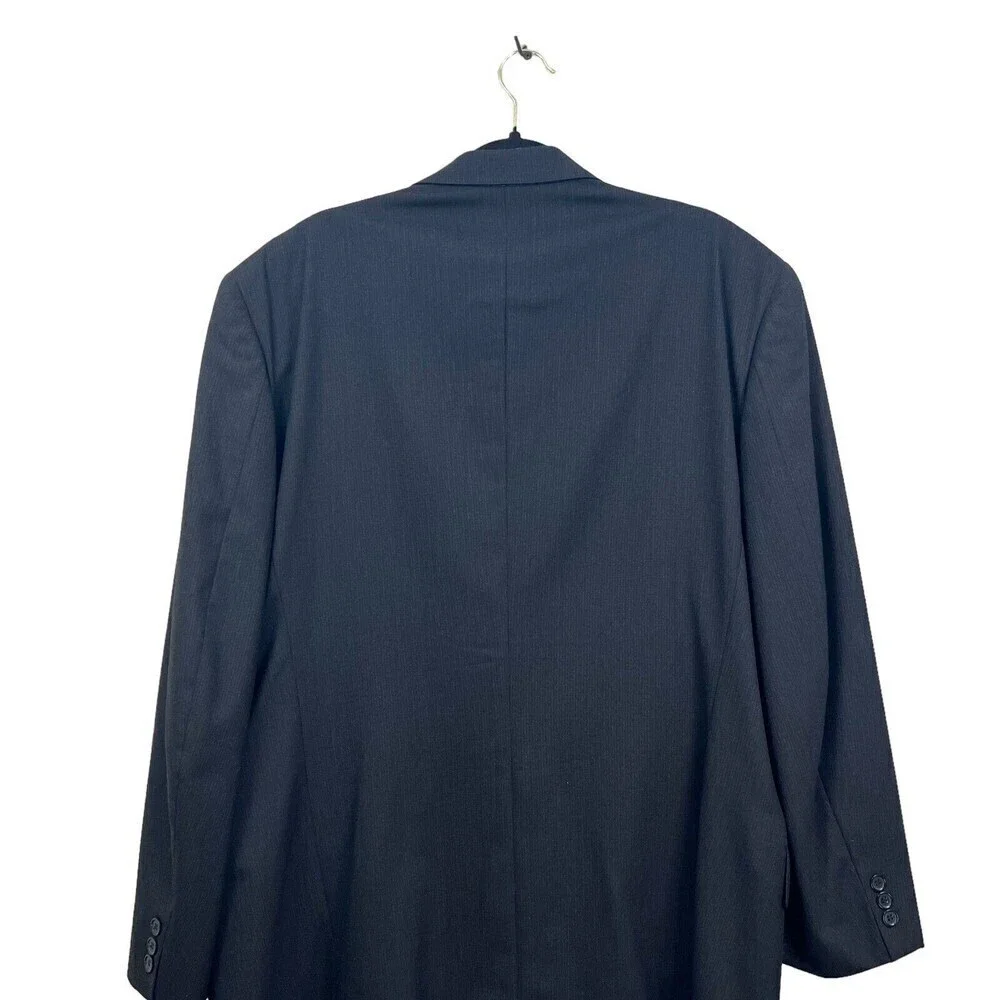 Yve St Germain Savona Suit Blazer Men Worsted Wool 2 Button Lined Black Size 46L